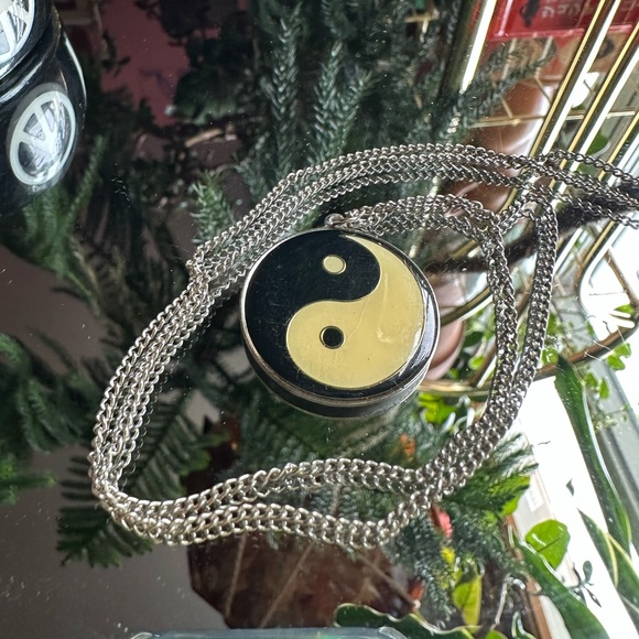 Vintage y2K Mall Rat Starter Pack Yin Yang Necklace Peace Bangle Bracelet Set - Picture 4 of 7